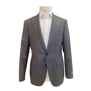 NEW CANALI men's herringbone suit in grey